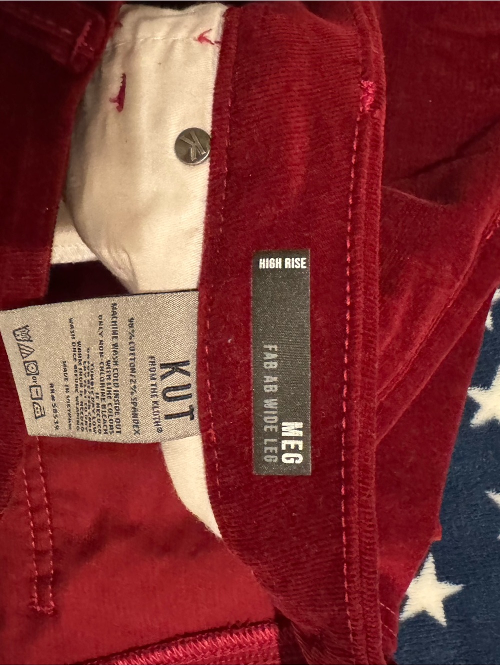 Kut from the Kloth Deep Burgundy Wide-Leg Corduroy Pants - Picture 2 of 7